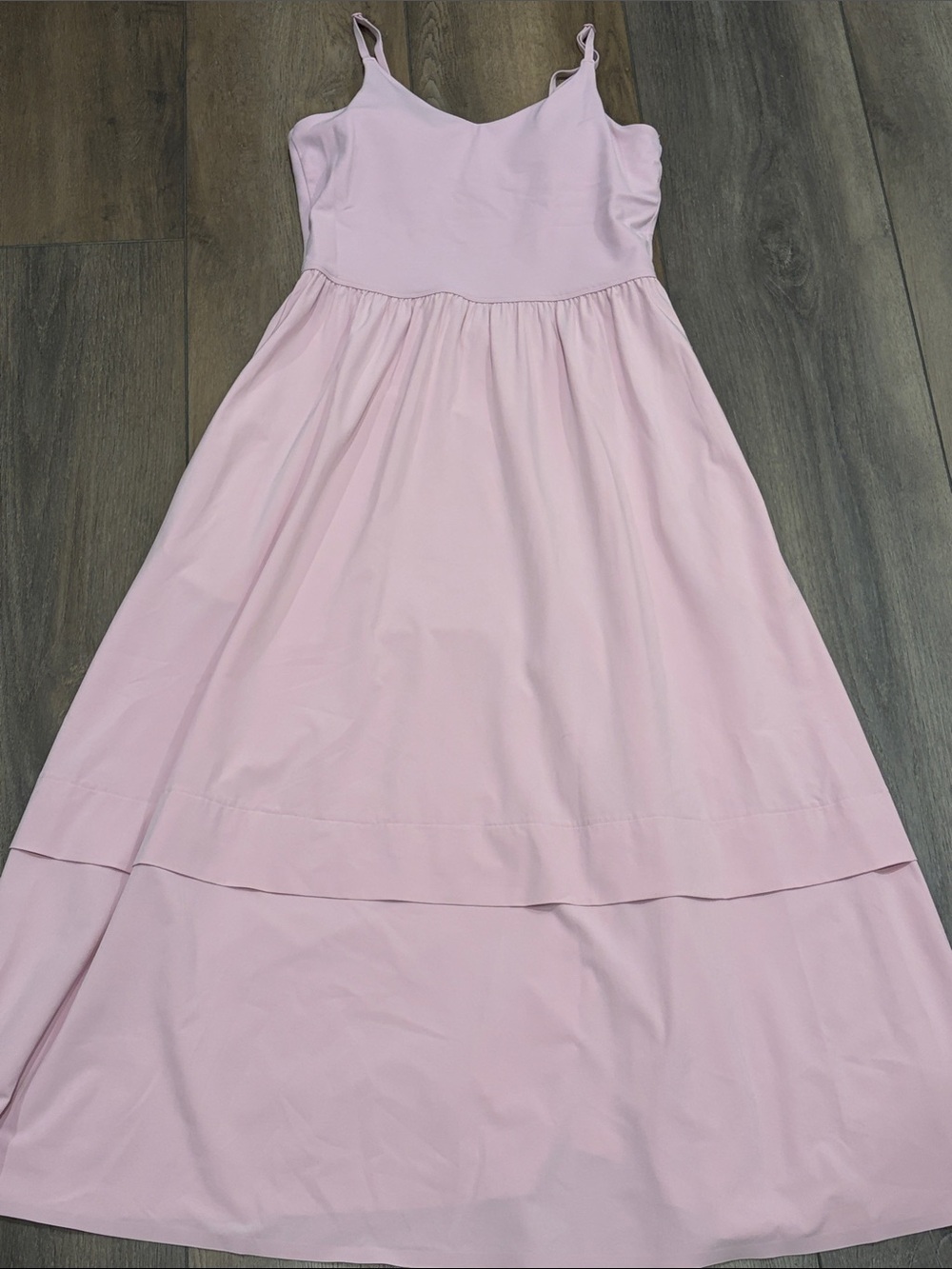 Athleta Pale Pink Maxi Dress with Layered Skirt